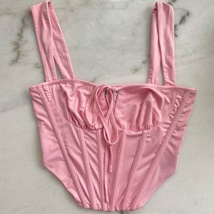 Pink bustier crop top